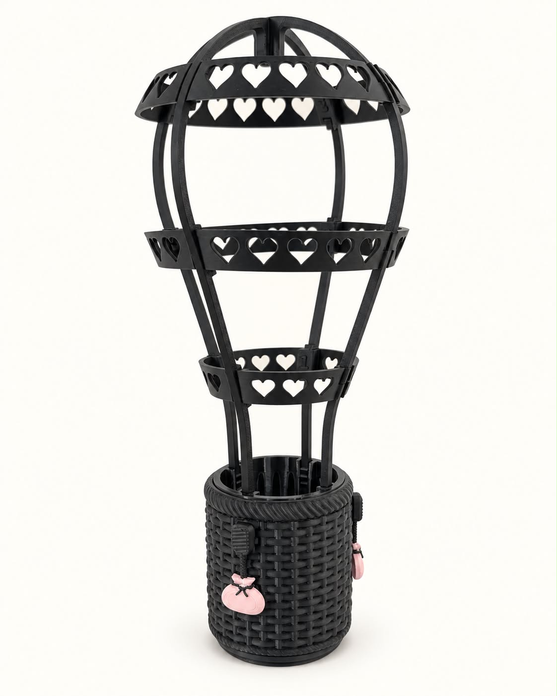 Black Pink Hearts Hot Air Balloon Trellis