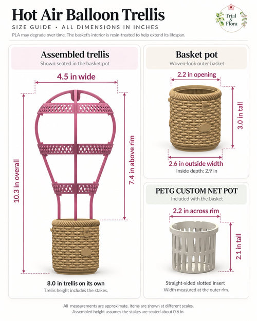 Black Pink Hearts Hot Air Balloon Trellis